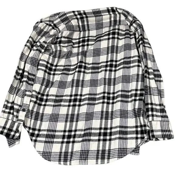Madewell Black White Plaid Flannel Shirt XXS - Picture 3 of 5